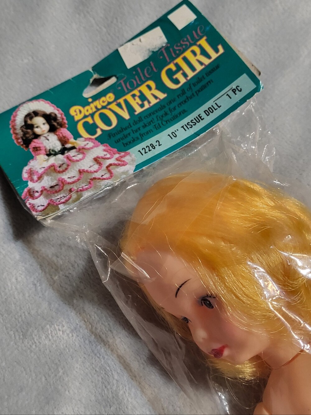 Vintage 90s Toilet Paper Doll Kit NIP VTG deadstock DIY crochet craft tp cozy